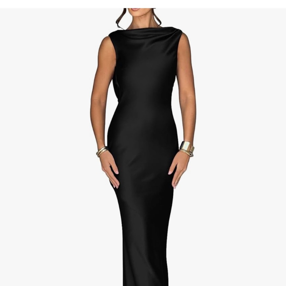 Never worn Black Satin Dress